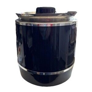 Vintage MCM Spong of England Black Stainless Steel Ice Bucket